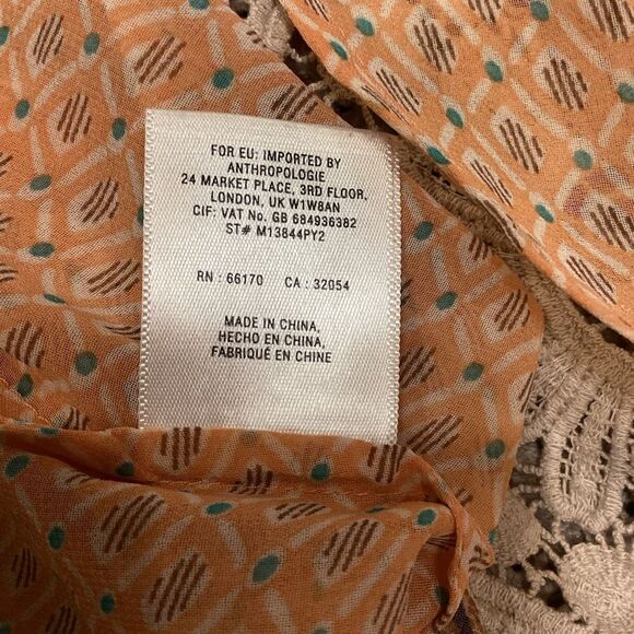 Anthropologie Meadow Rue Peasant Blouse Boho Sz Medium - Picture 8 of 11